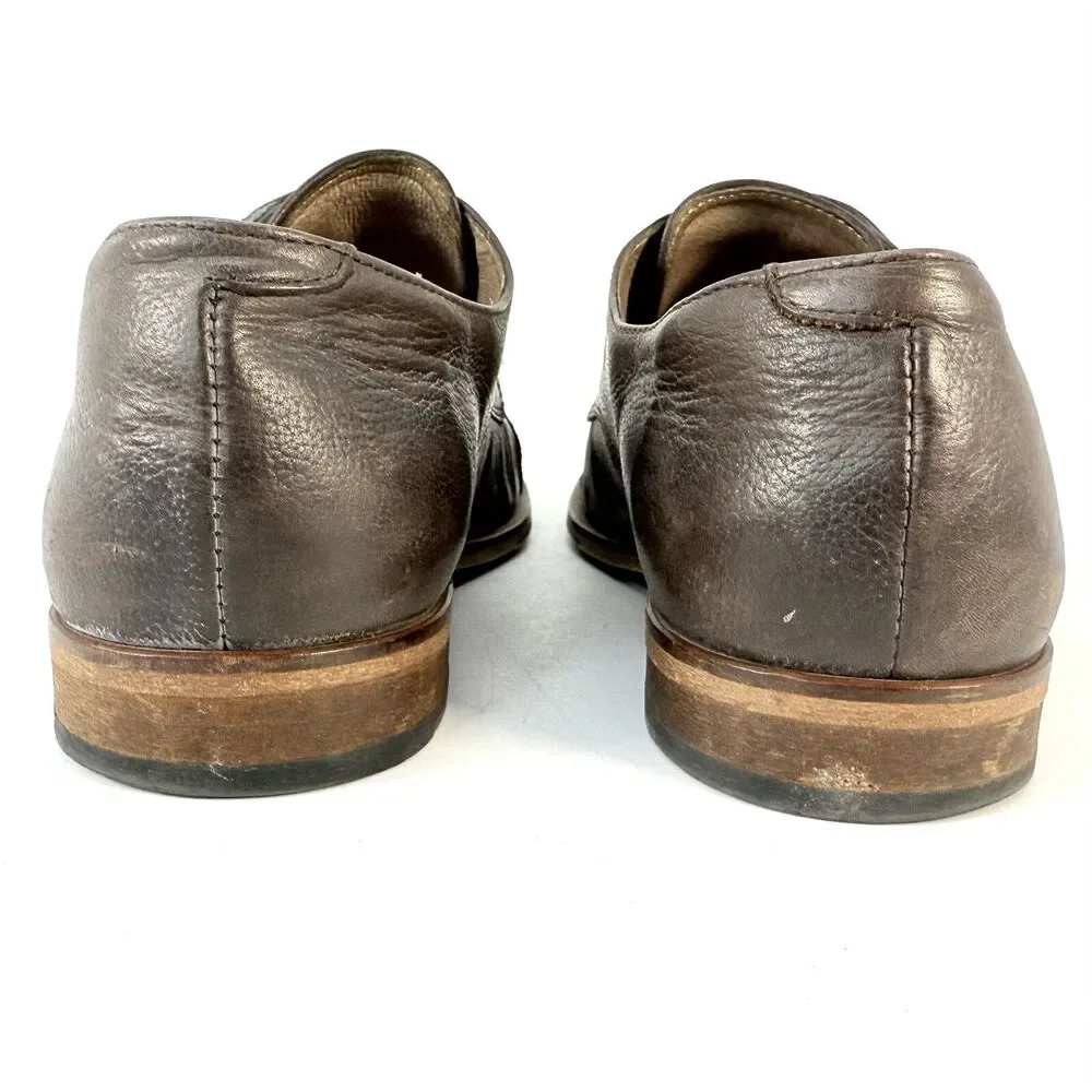 McCarren & Sons Dark Brown Leather Captoe Double Monk Strap Mens 10.5 Dress Shoe